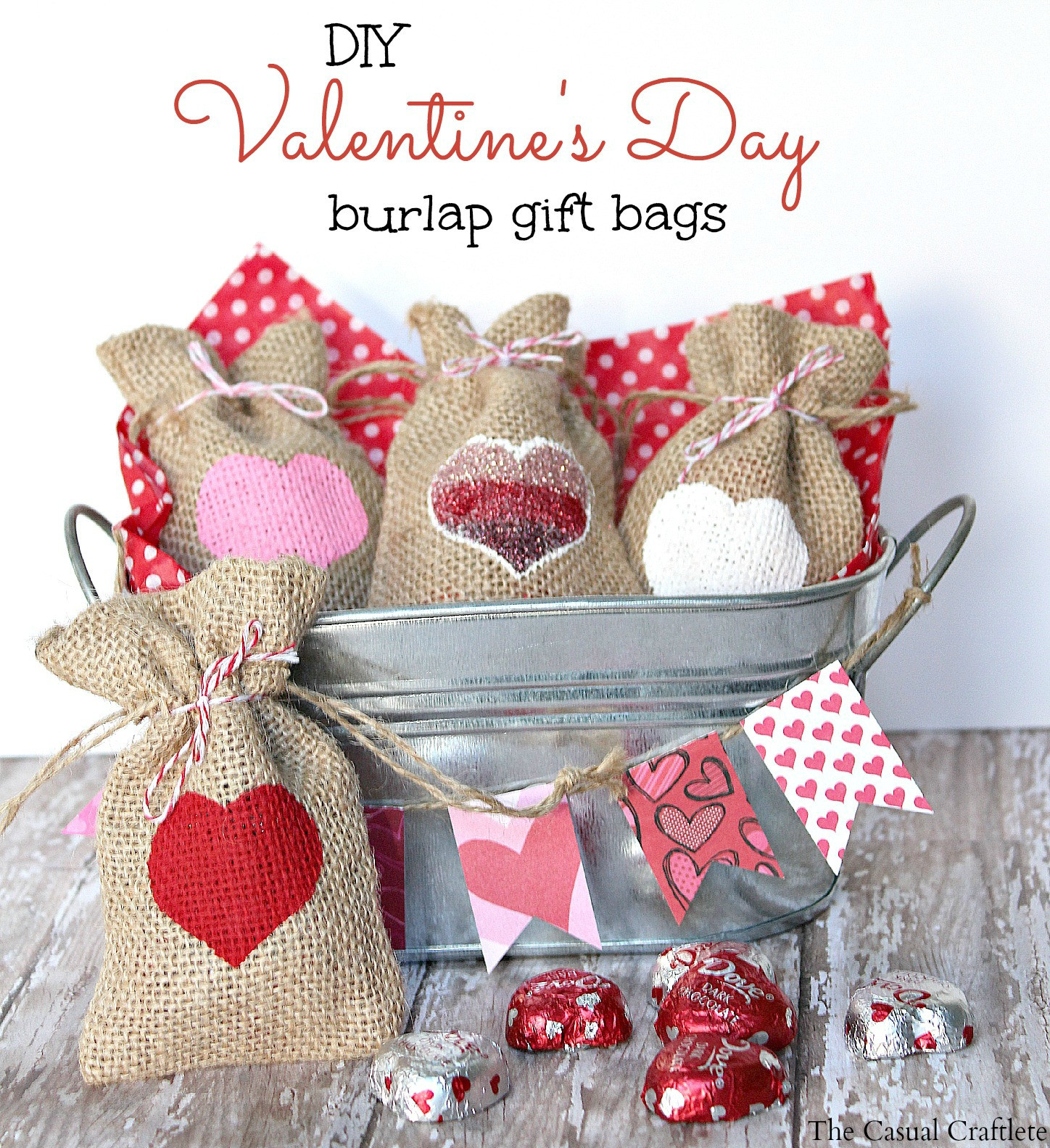 Valentines Gift Ideas Diy
 DIY Valentine s Day Burlap Gift Bags